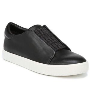 Vince Cantara Leather Slip On Comfort Sneaker Black